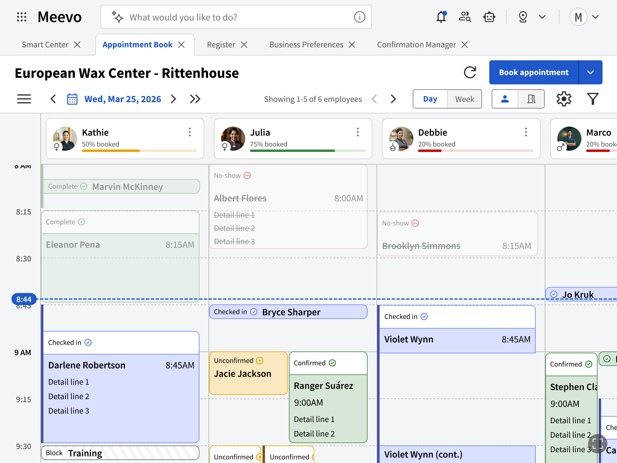 Appointment Book calendar — tablet landscape breakpoint